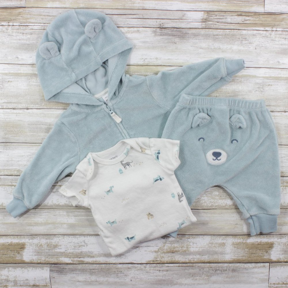 Carter's Blue Dog Sweatsuit, 3 Piece Set, 3M